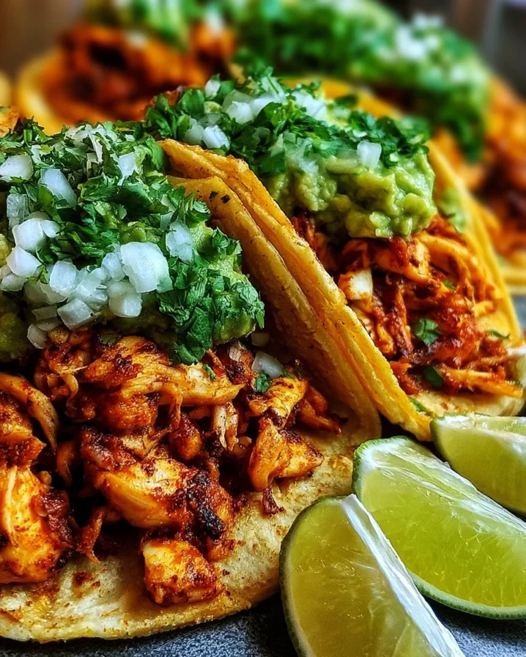 Authentic chicken street tacos filled with fresh ingredients