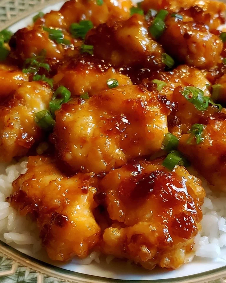 Delicious baked orange chicken served with steamed rice and vegetables