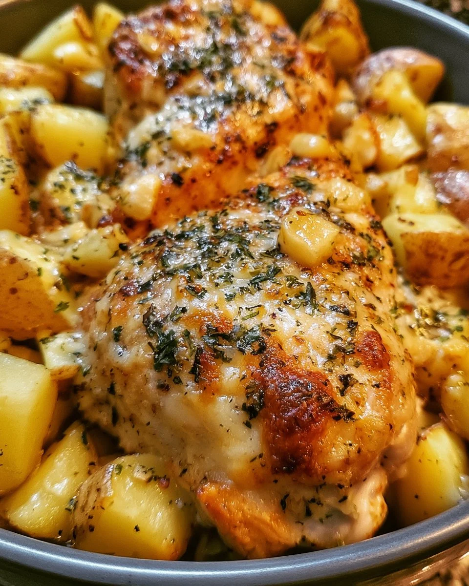 Garlic Parmesan Crockpot Chicken and Potatoes