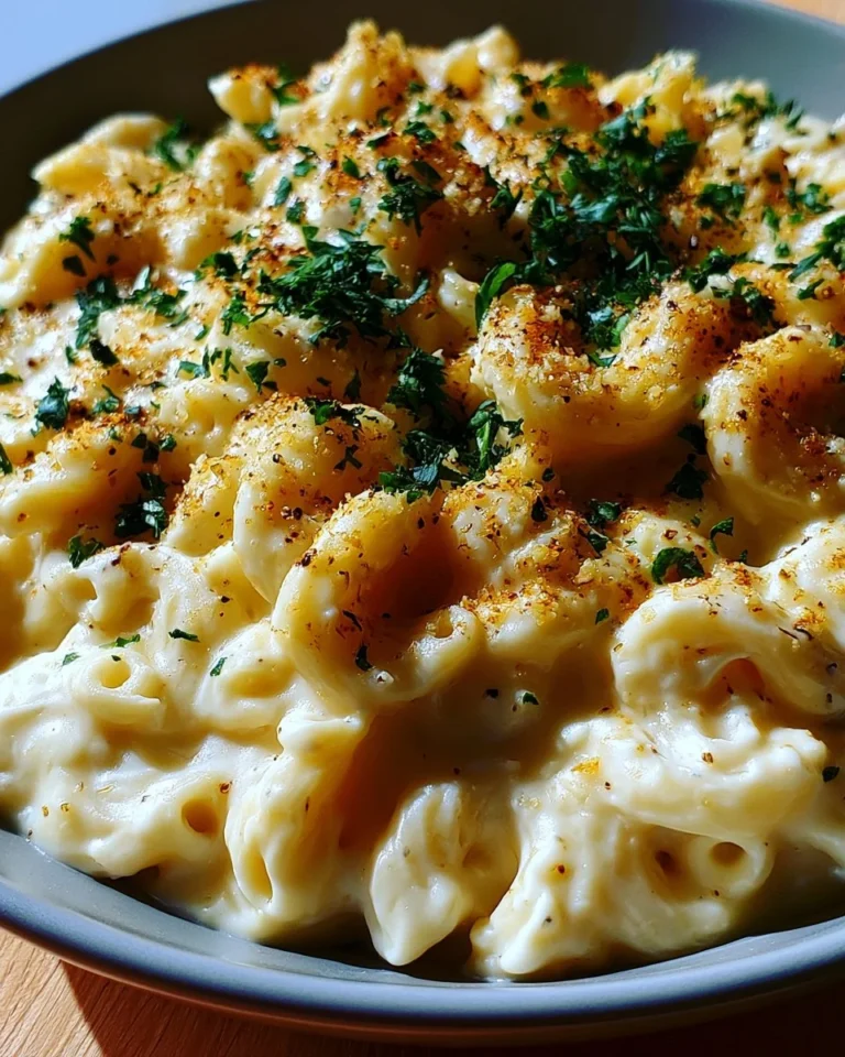 Delicious cream cheese pasta with fresh herbs and ingredients