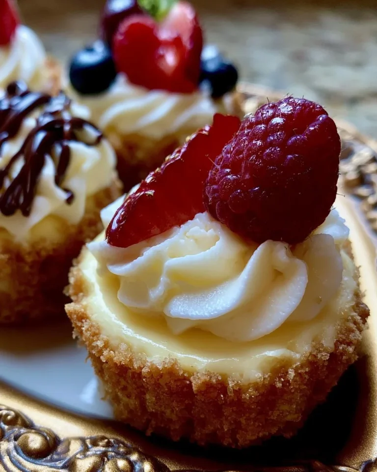 Mini cheesecakes displayed on a dessert table, perfect for events.